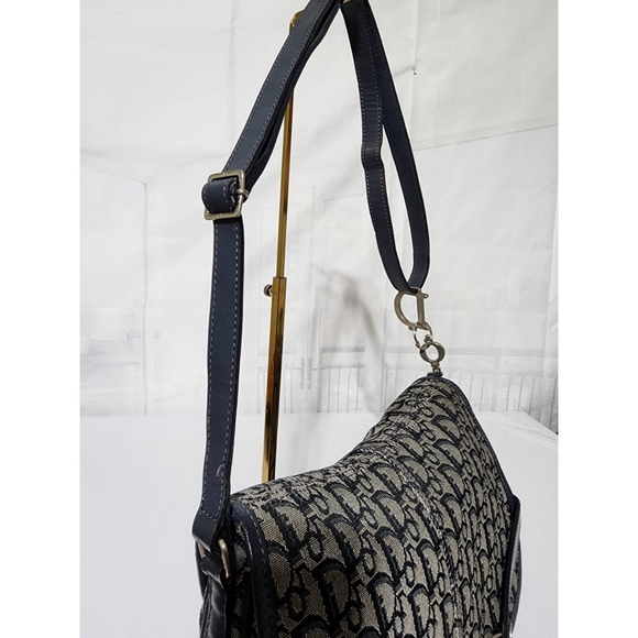 CHRISTIAN DIOR Monogram Flap Messenger Navy Blue - Picture 8 of 16